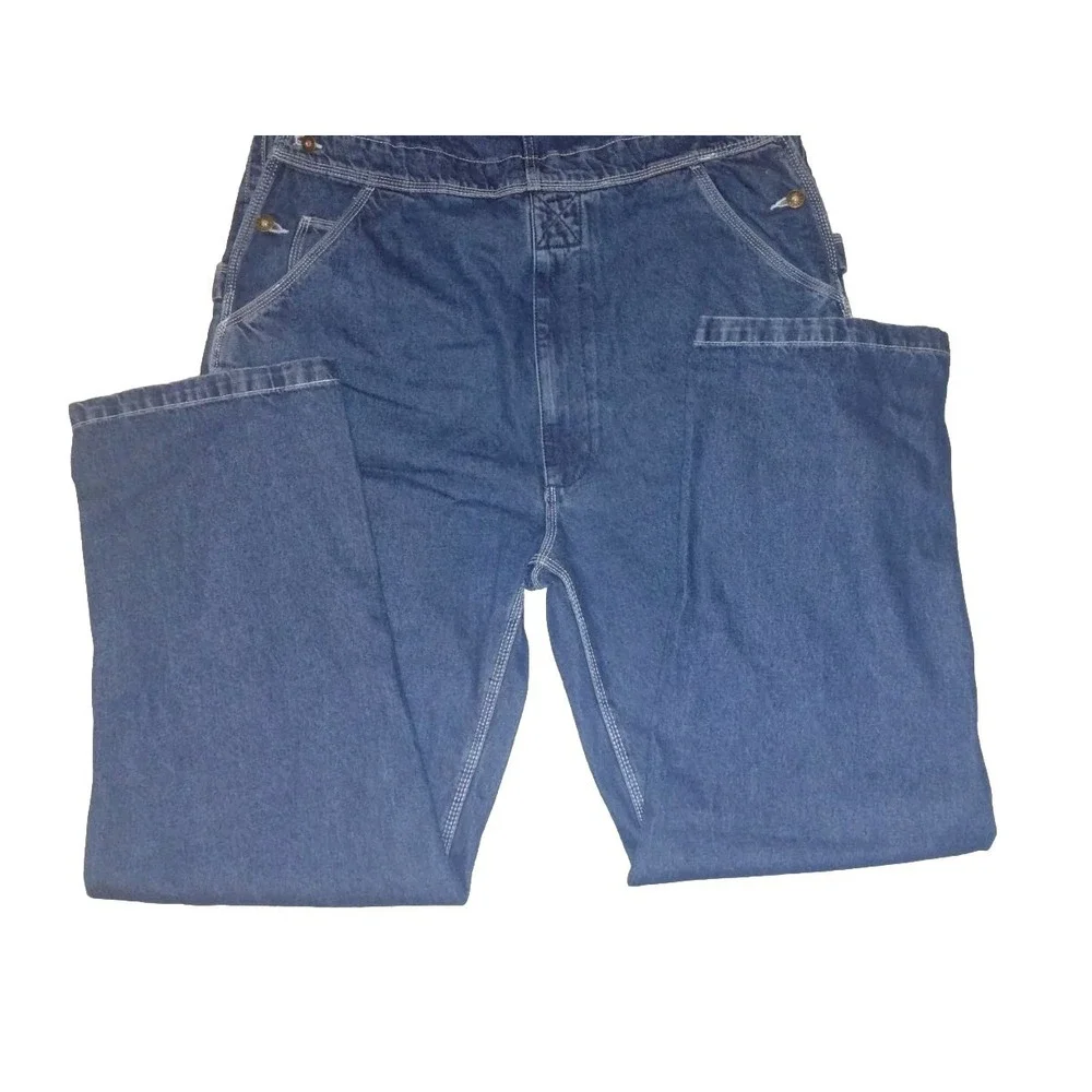 Five Brother Bib Overalls Mens 38X34 Denim Bib Overalls Carpenter - Picture 3 of 7
